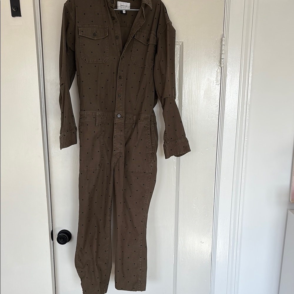 Current Elliot Green Polkadot Jumpsuit with Polka Dots